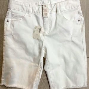 Justice White Denim Bermuda Shorts NWT size 12